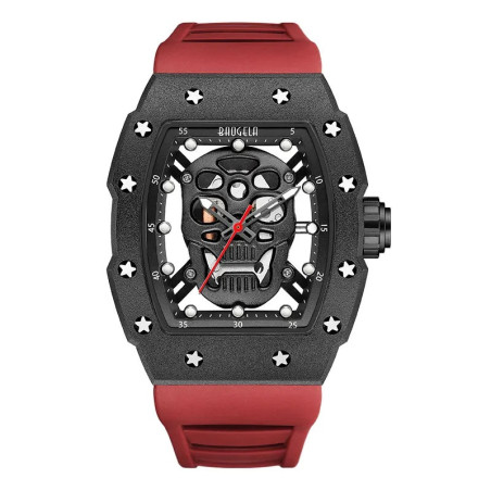 Montre Tête de Mort Crâne Chronoskull Mécanique modèle Rouge