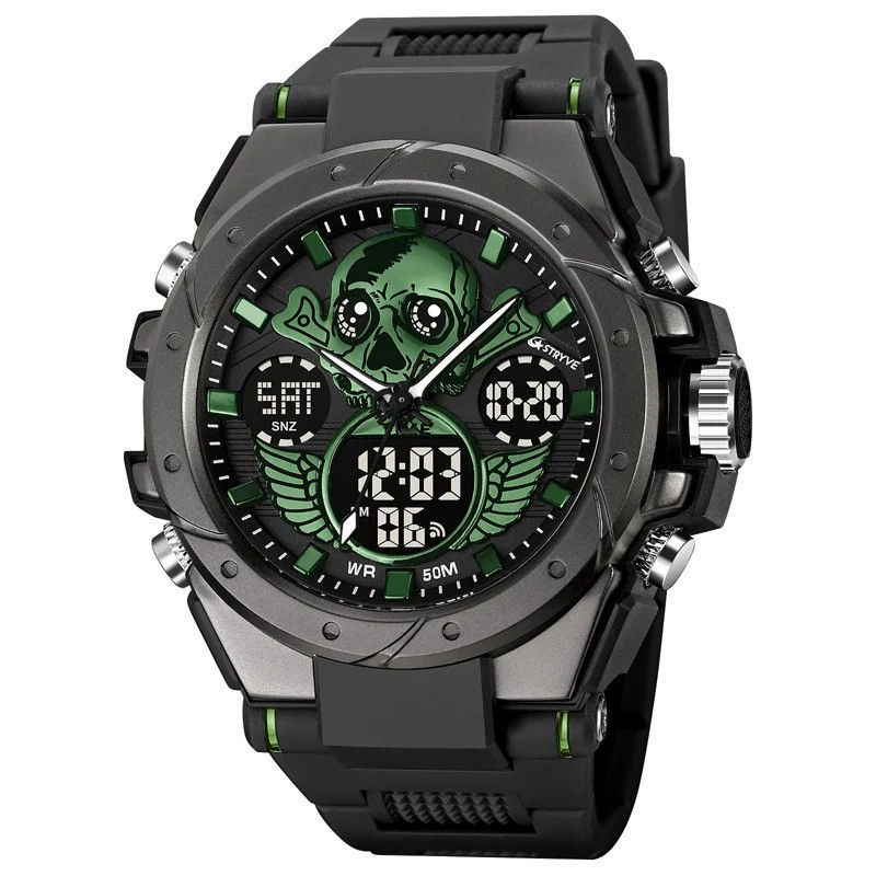 Montre Tête de Mort Crâne Chronographe Squelette des Ténèbres modèle 2