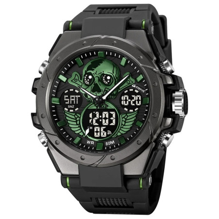 Montre Tête de Mort Crâne Chronographe Squelette des Ténèbres modèle 2