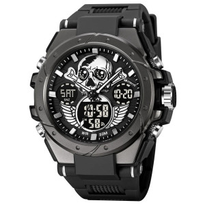 Montre Tête de Mort Crâne Chronographe Squelette des Ténèbres modèle 6