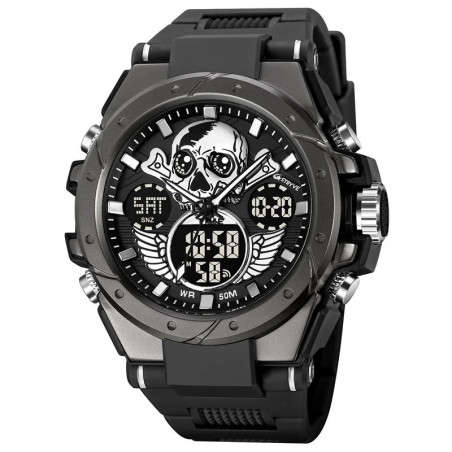 Montre Tête de Mort Crâne Chronographe Squelette des Ténèbres modèle 6
