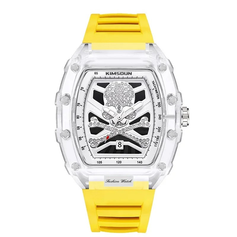 Montre Tête de Mort Crânes Cadran des Damnés couleur Jaune