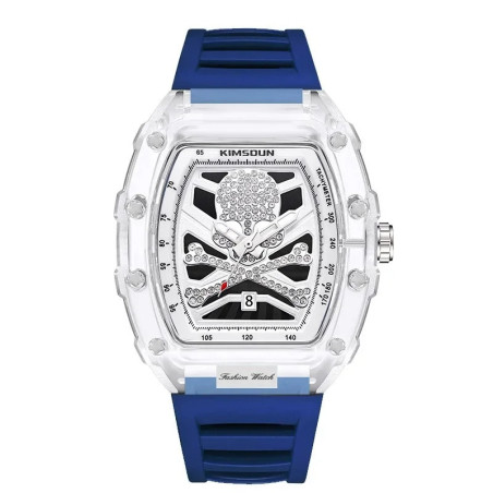 Montre Tête de Mort Crânes Cadran des Damnés couleur bleue