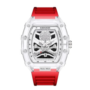Montre Tête de Mort Crânes Cadran des Damnés couleur Rouge