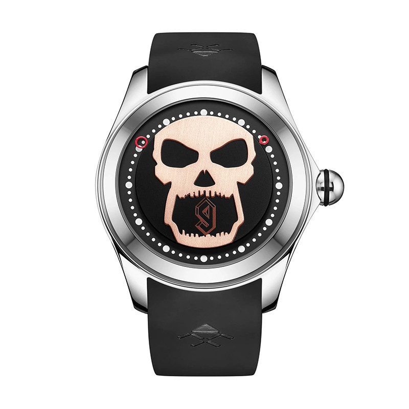Montre Tête de Mort Crâne Heure Fantôme couleur Argent