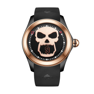 Montre Tête de Mort Crâne Heure Fantôme couleur Or