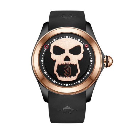 Montre Tête de Mort Crâne Heure Fantôme couleur Or
