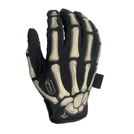 Gants Tête de Mort Squelette Faucheuse Rayonnante couleur Noir