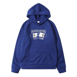 Sweat à Capuche Skater 'Skateboard Is NOT A Crime' - couleur Bleu