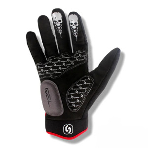 Gants Tête de Mort Mains Squelettique Radiance Nocturne pour VTT et Vélo couleur Noir