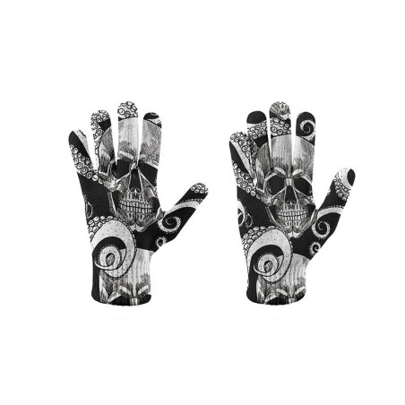Gants Tête de Mort Spirale Tentaculaire – Gants Design Hypnotique