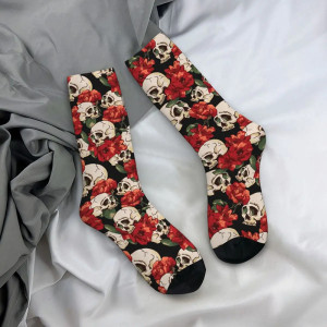 Chaussettes Tête de Mort Roses Sombres