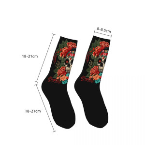 Dimensions  Chaussettes Tête de Mort "Floraison Macabre"