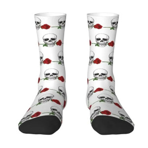 Chaussettes Tête de Mort Jardin Sombre Couleur Blanc