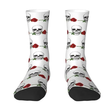 Chaussettes Tête de Mort Jardin Sombre Couleur Blanc