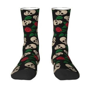 Chaussette Tête de Mort Roses Sombres