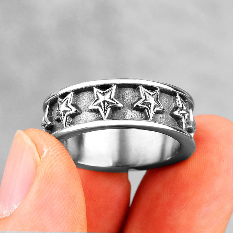 Détails de la Bague Punk Rock Rock Stars étoiles du Rock Modèle 2