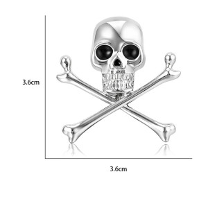 Dimensions  de la Broche Crâne et Os Éclatants