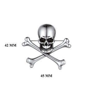 Dimensions de la Broche Crâne et Os Croisés