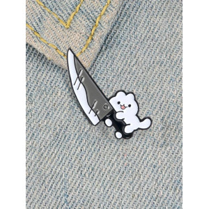 Pins Gothique Humour Chaton et Couteau