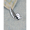 Pins Gothique Humour Chaton et Couteau