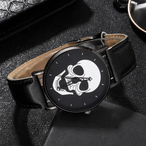 Vue face de la Box Set COMPLET - Montre Tête de Mort "Skull Attitude"