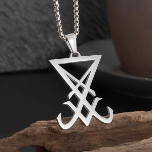 Pendentif Sigillaire Sigil de Lucifer Couleur Argent