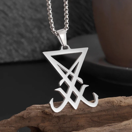 Pendentif Sigillaire Sigil de Lucifer Couleur Argent