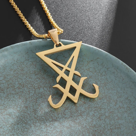 Pendentif Sigillaire Sigil de Lucifer Couleur Or