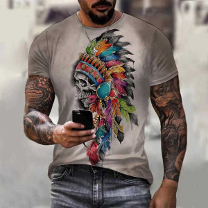 T-shirt Tête de Mort Indien Cherokee