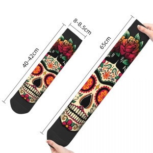 Dimensions des Chaussettes Tête de Mort Floral Día de los Muertos