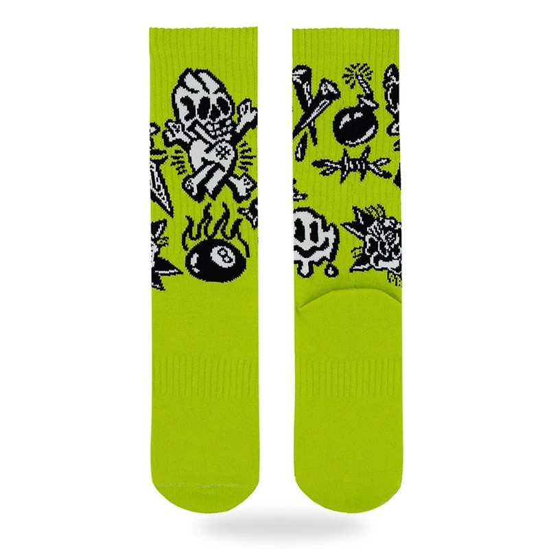 Détails des Chaussettes Tête de Mort Skate Punk Crâne Fun Éclatant