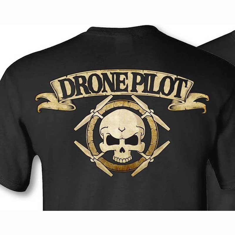 T-shirt Tête de Mort "Drone Pilot Skull" - Crâne Pilote de Drône