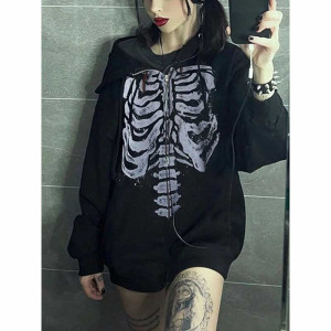 Sweatshirt Tête de Mort Reflet Squelettique