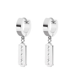 Boucles d'oreilles Punk gothique en acier inoxydable lame de rasoir - couleur argent