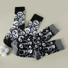 Vue d'ensemble du Pack Duo de Chaussettes Tête de Mort Squelettes Noir et Blanc