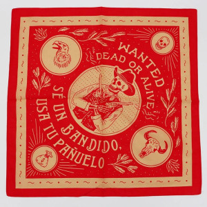 Bandana Western Crâne de Bandit - Esprit Far West et Rebelle Couleur Rouge