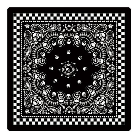 Bandana noir crânes inversés minimalistes