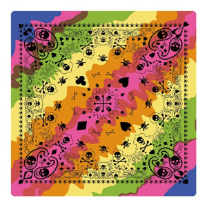 Bandana psychédélique crânes et camo multicolore