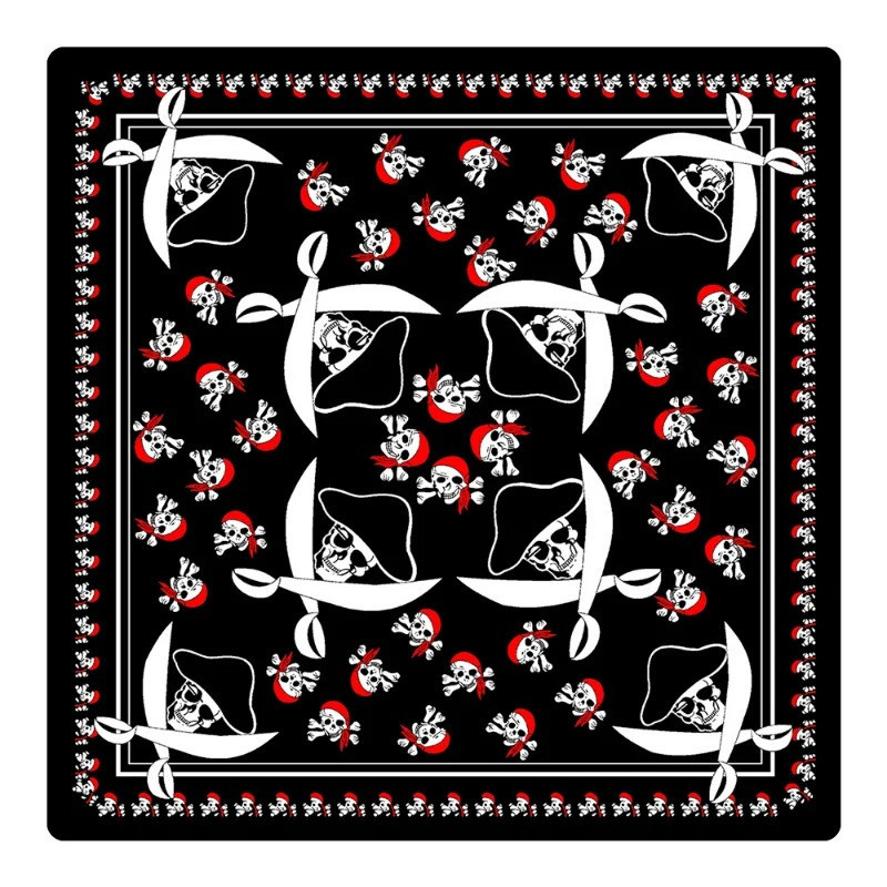 Bandana noir Paisley crânes et os croisés