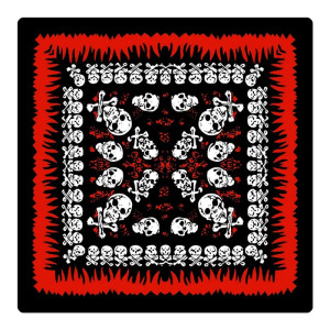 Bandana Rouge Paisley Crânes | Accessoire Pirate Audacieux !