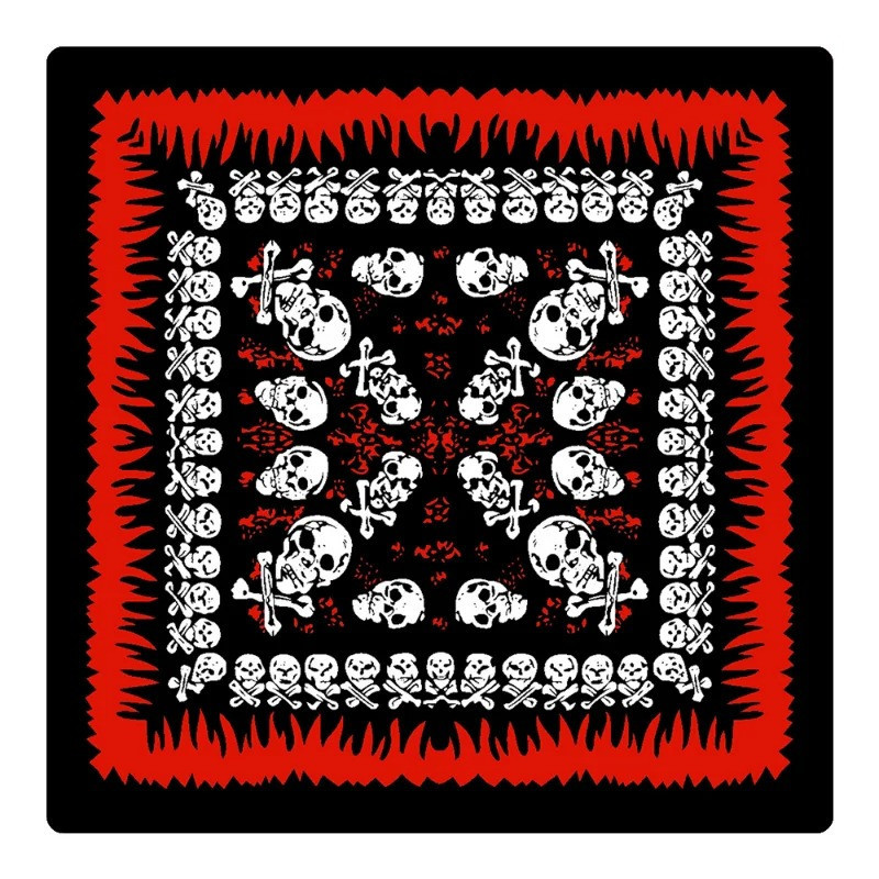 Bandana Rouge Paisley Crânes | Accessoire Pirate Audacieux !