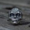 Bague au masque de la mort  mandalas et Santa Muerte vue face