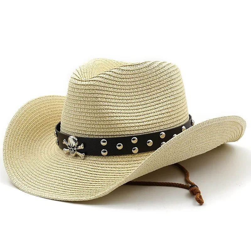 Chapeau Tête de Mort Crâne Pirate Couleur Beige