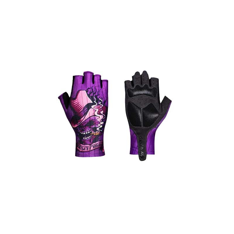 Gants de Cycliste Tête de Mort CowBoy Couleur Violet