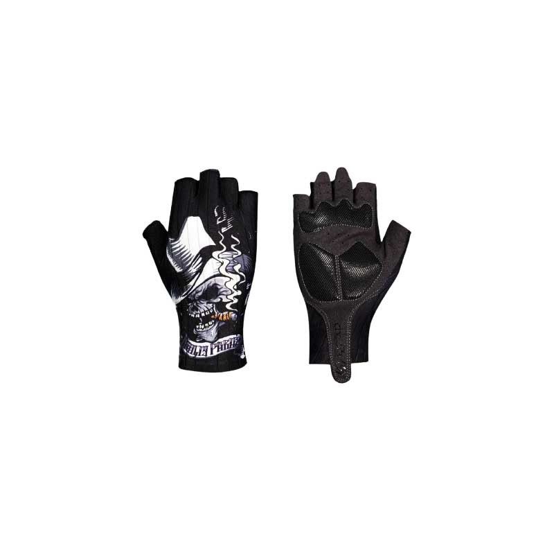 Gants de Cycliste Tête de Mort CowBoy Couleur Noir