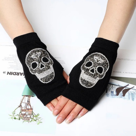Model 3 Mitaines Glam Skull  Éclat Gothique pour Elle