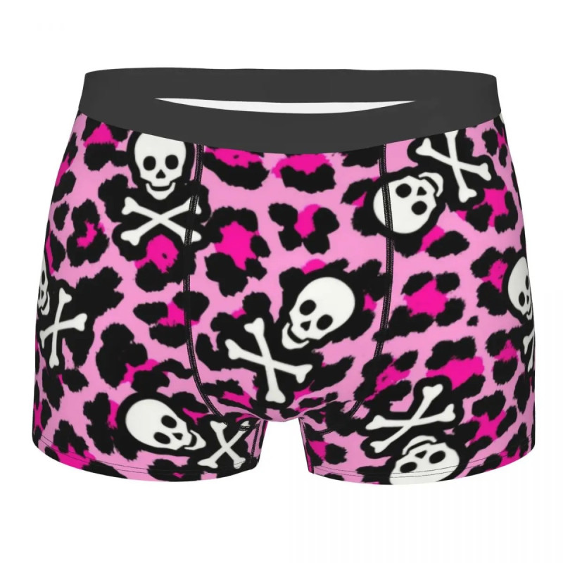 Short tête de mort Pirate Jolly Rogers Motif Fourrure Rose