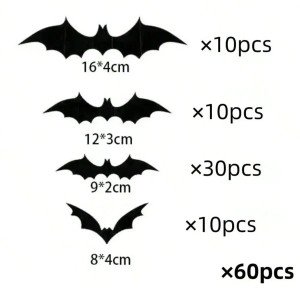 Dimensions Stickers Muraux pour Décoration Gothique Envolée de Chauves-souris