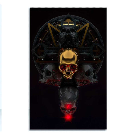Model 3 Posters Artistiques Crâne Doré - Collection Luxe et Mystère